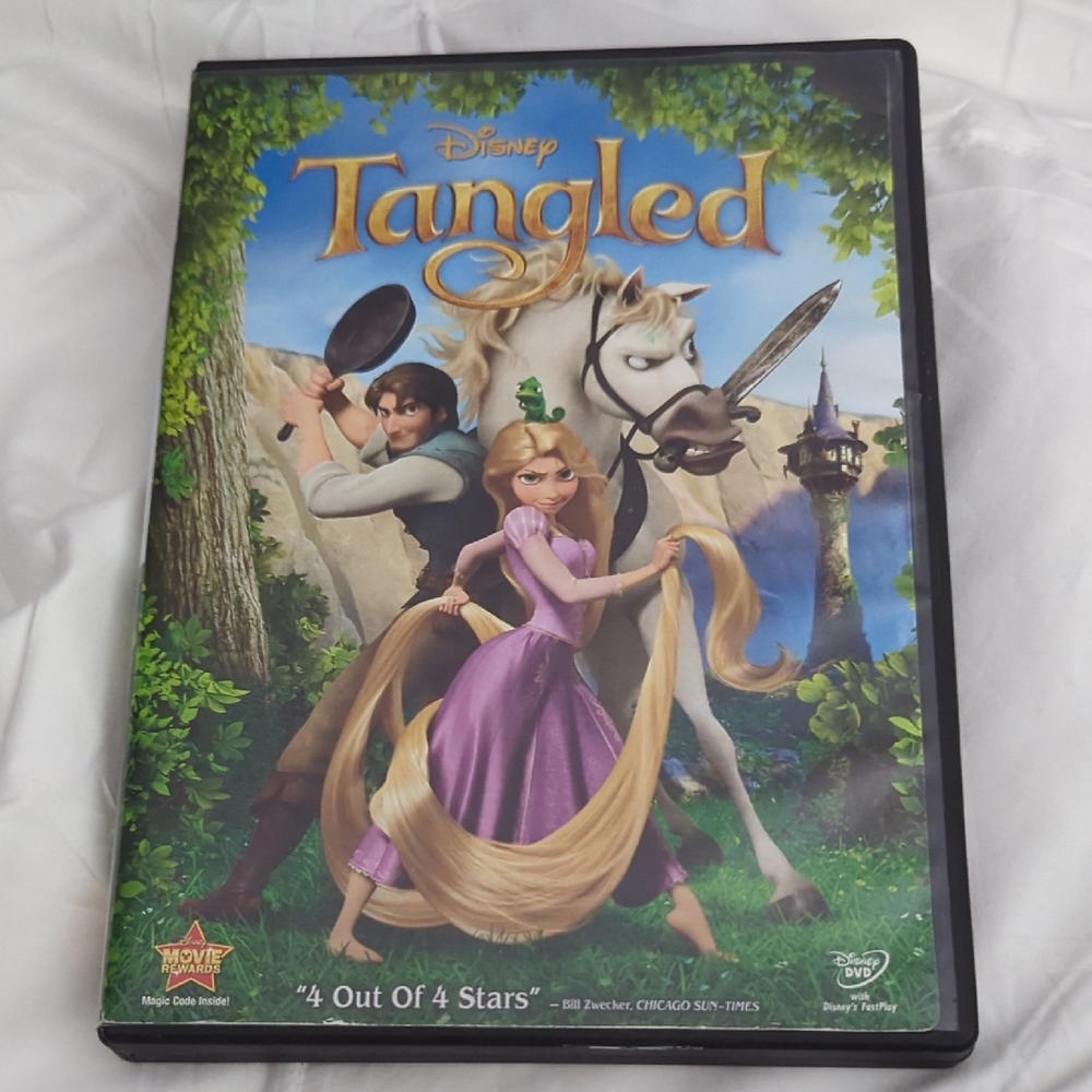 Disney Tangled DVD with Purple and Green Cover